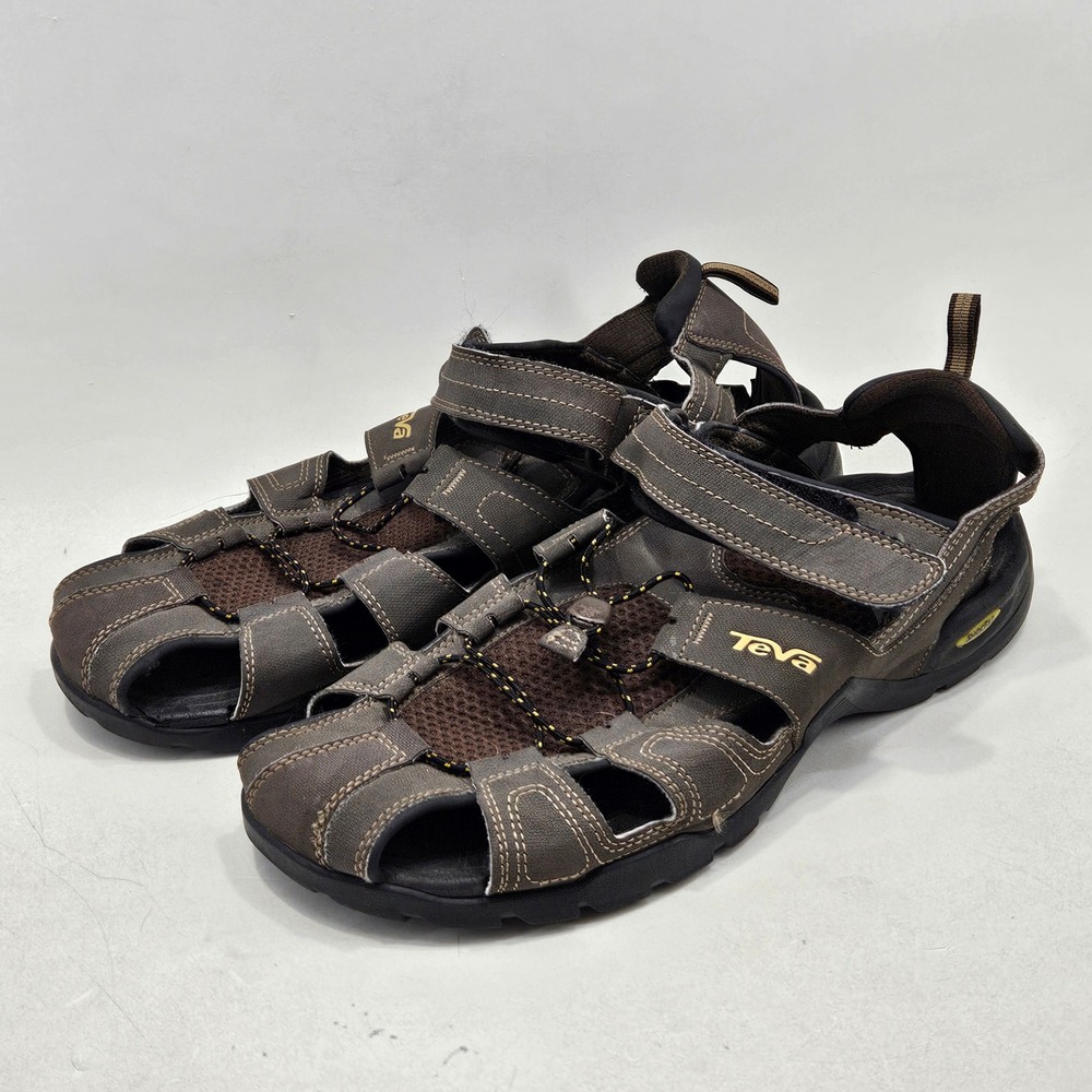 Teva Tanza Fisherman Sandals Mens 14 Brown Grey Sport Hiking Trail 1001116